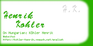 henrik kohler business card